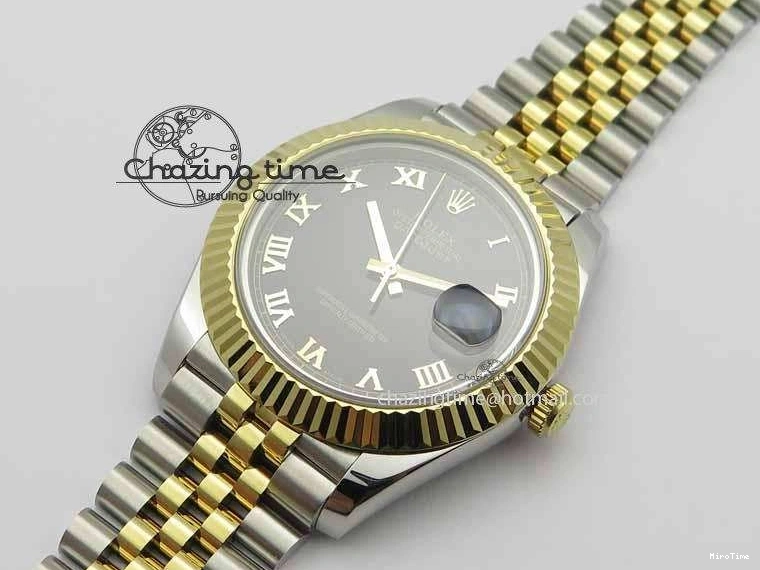 MiroTime 0324 DateJust II 41mm SS YG BP Maker Best Edition Black Roman Dial On Jubilee Bracelet A DailyWear 3665